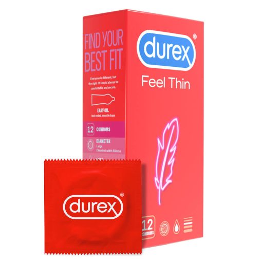 Durex Feel Thin - vékony óvszer élethű érzéssel (12 db)