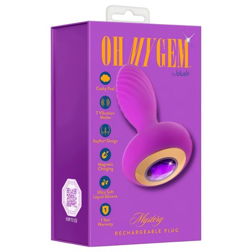 Oh My Gem - vibrációs anál plug kővel (lila)