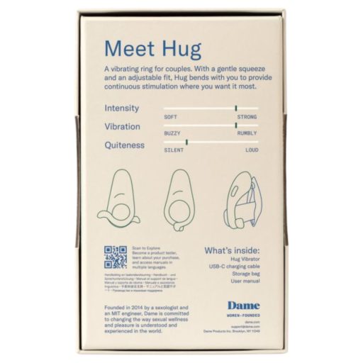 Dame Hug - állítható vibrációs péniszgyűrű (zöld)