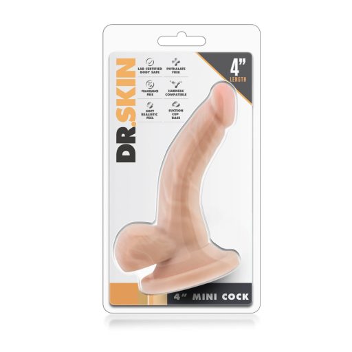 Dr. Skin 4 - tapadókorongos, herés élethű dildó - natúr (12cm)