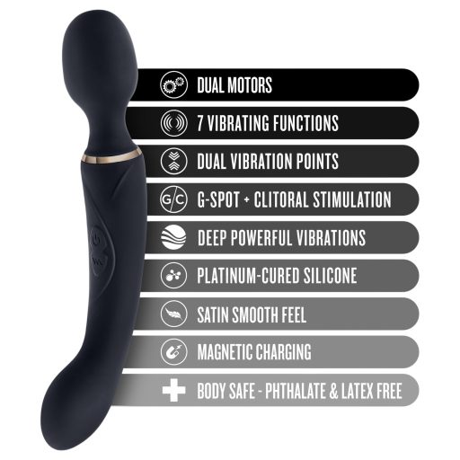 Blush Lush - 2 az 1-ben wand és G-pont vibrátor (fekete)