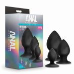   Anal Adventures Platinum Stout - anál dildó szett - 3db (fekete)