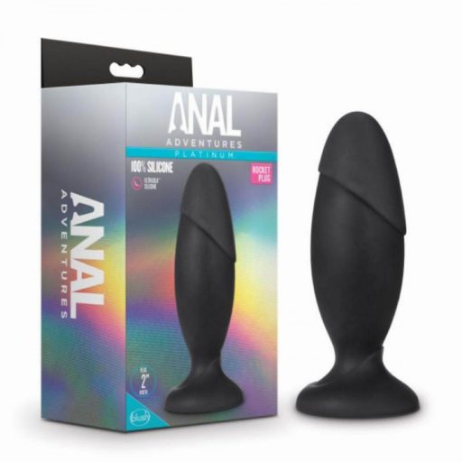 Anal Adventures Platinum Rocket - nagy anál plug (fekete)
