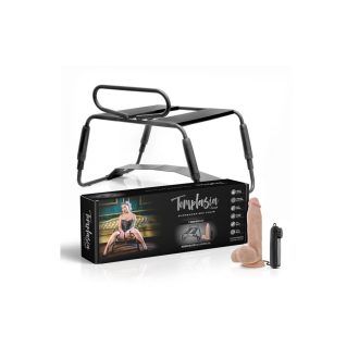 Temptasia - szex szék vibrátorral (fekete-natúr)