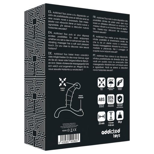 Addicted Toys - prosztata- és gátmasszírozó (fekete) - 11,3 cm