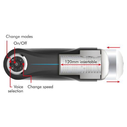 JamyJob - fel-le mozgó, rezgő maszturbátor (fekete)