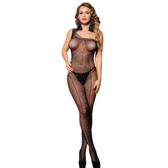Subblime 952037 - strasszos necc overál - (fekete) - S-L