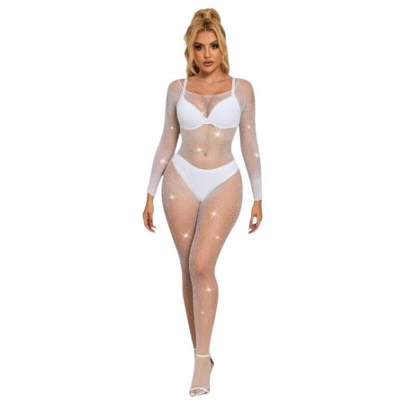 Subblime 952396 - csillogó strasszos overál - (fehér) - S-L