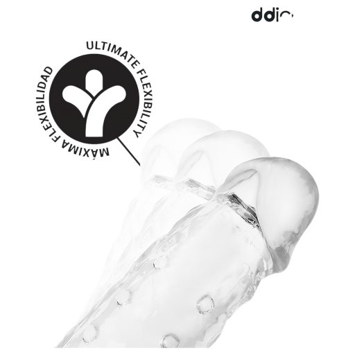 Addicted Toys - péniszköpeny heregyűrűvel - 23cm (átlátszó)