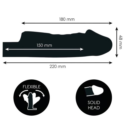 Addicted Toys - péniszköpeny heregyűrűvel - 27 cm (áttetsző)