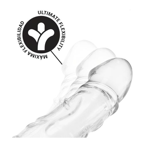 Addicted Toys - péniszköpeny heregyűrűvel - 27 cm (áttetsző)