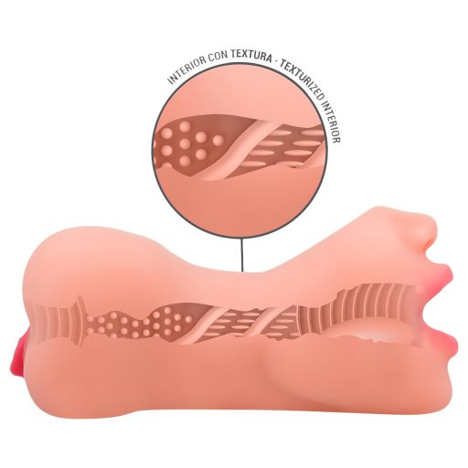 Intense Deep Touch Riley - élethű száj és punci maszturbátor (natúr)