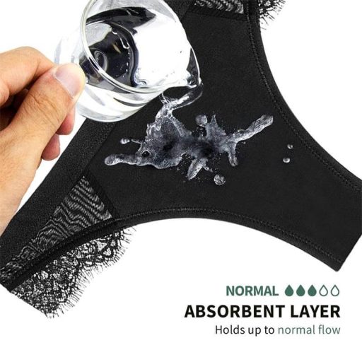 Adalet Flora Normal - menstruációs bugyi (fekete) - L-es méret