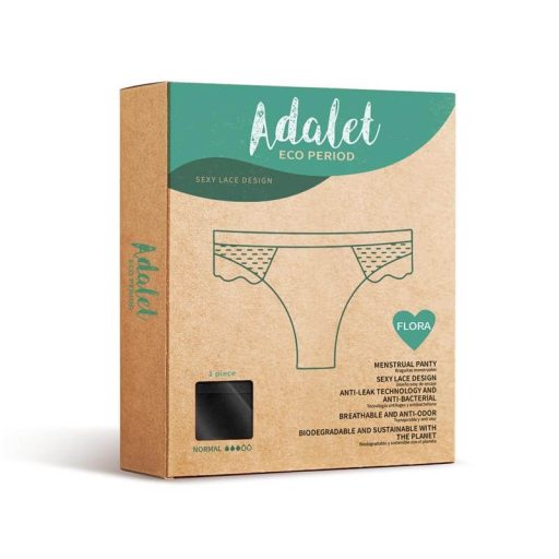 Adalet Flora Normal - menstruációs bugyi (fekete) - L-es méret