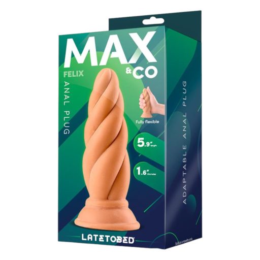 Max & Co Felix - csavaros anál plug - 15cm (natúr)