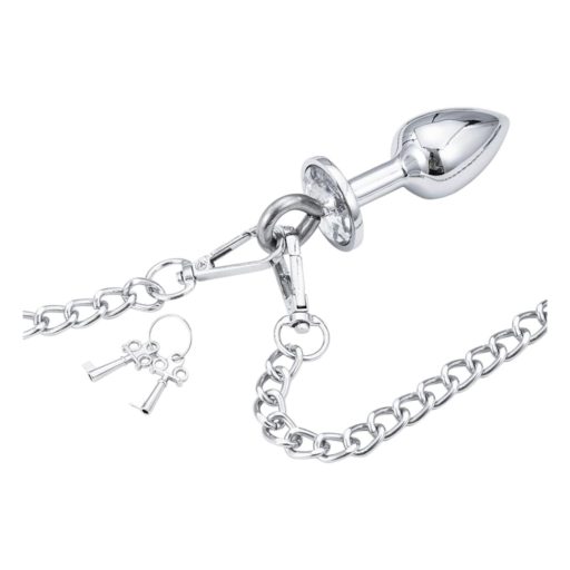 LateToBed BDSM - bilincsek anál pluggal (ezüst)