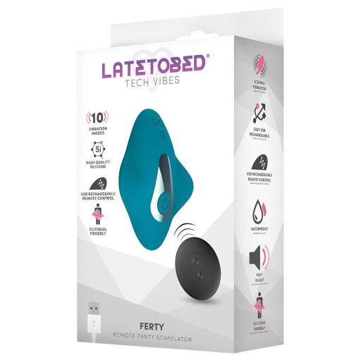LateToBed Ferty - távirányítós csiklóizgató bugyibetét (kék)