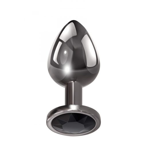 Evolved Black Gem - fém anál plug szett, fekete kővel (ezüst)