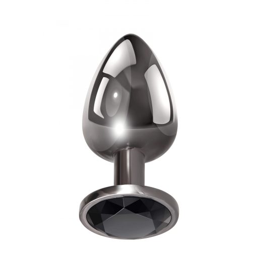 Evolved Black Gem - fém anál plug szett, fekete kővel (ezüst)