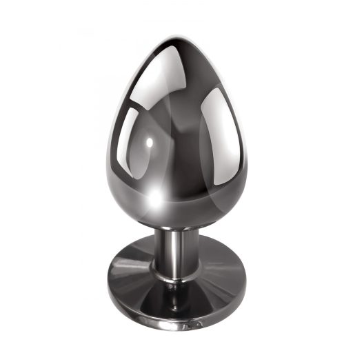 Evolved Black Gem - fém anál plug szett, fekete kővel (ezüst)