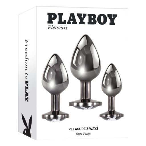 Playboy - anál plug szett - 3 részes (ezüst)