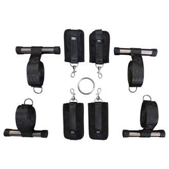 Sei Mio - ajtóra rögzíthető bondage kereszt (fekete)