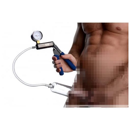 Tom Heavy Duty - péniszpumpa fém pumpakarral (átlátszó)