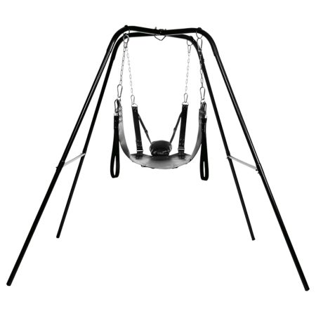 XR Brands - Sex sling állvánnyal (fekete)