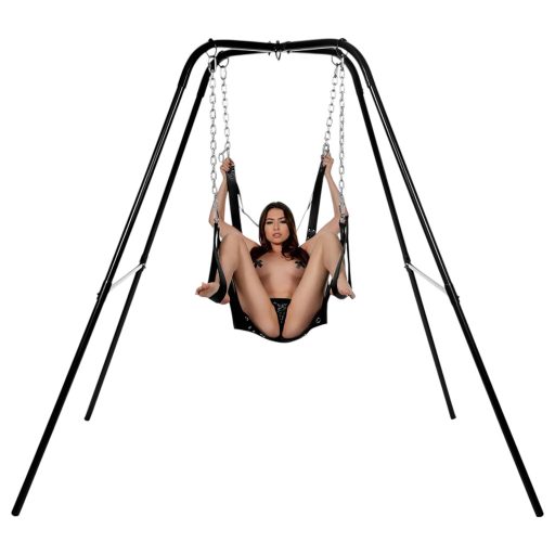 / XR Brands - Sex sling állvánnyal (fekete)