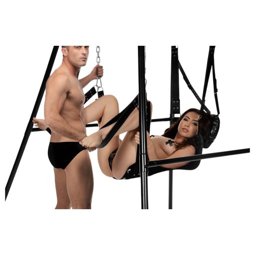 / XR Brands - Sex sling állvánnyal (fekete)