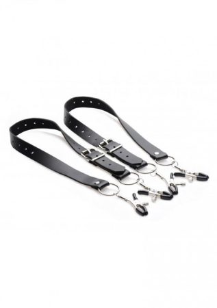 XR Brands - szeméremajak-széthúzó csipeszek (fekete)