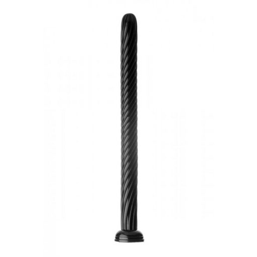 Hosed Spiral Anal Snake 19 - tapadókorongos anál dildó (fekete)