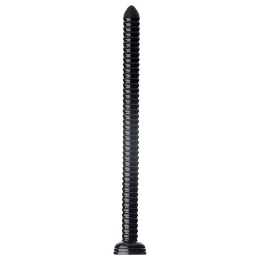 HOSED Ribbed Hose 19 - tapadókorongos anál dildó (fekete)