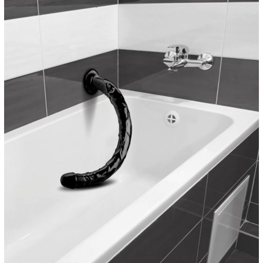Hosed Anal Snake 19 - tapadókorongos anál dildó (fekete)