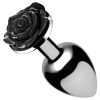 Booty Sparks Black Rose - alumínium anál plug (ezüst-fekete) Booty Sparks Black Rose - alumínium anál plug (ezüst-fekete)