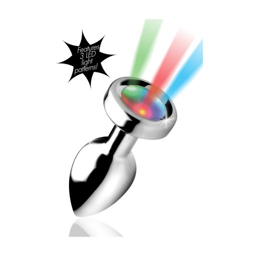 Booty Sparks - világító anál plug - kicsi (ezüst)