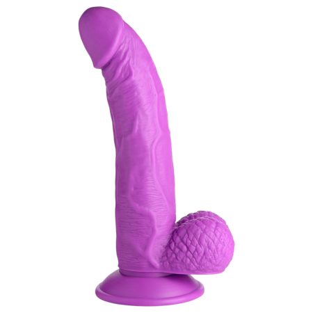 XR Brands POP - tapadótalpas, herés dildó - 19 cm (lila)