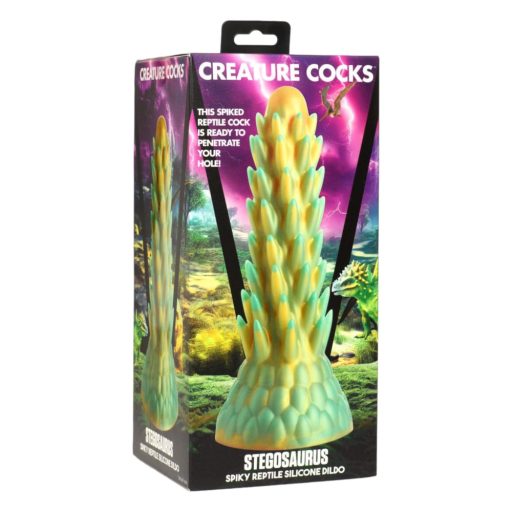 Creature Cocks Stegosaurus - szilikon dildó - 20 cm (zöld)