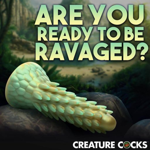 Creature Cocks Stegosaurus - szilikon dildó - 20 cm (zöld)