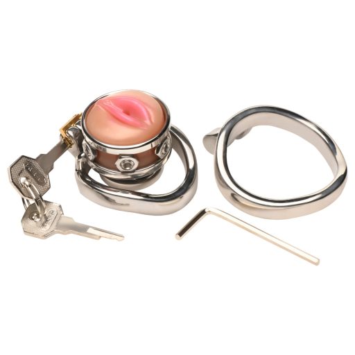 XR Brands - péniszketrec műpuncival (ezüst)