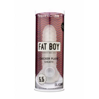 Fat Boy Checker Box - péniszköpeny (15cm) - fehér