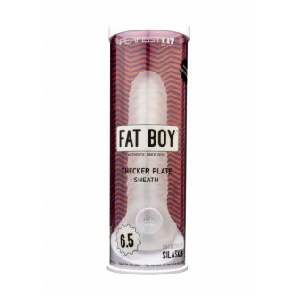 Fat Boy Checker Box - péniszköpeny (17cm) - fehér