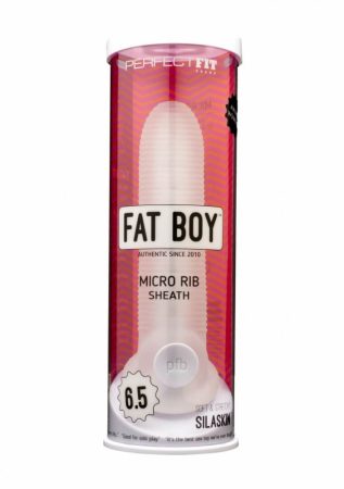 Fat Boy Micro Ribbed - péniszköpeny (17cm) - fehér