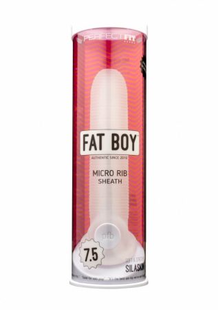 Fat Boy Micro Ribbed - péniszköpeny (19cm) - fehér