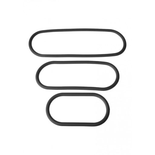 Perfect Fit Slim Wrap - vékony péniszgyűrű szett - fekete (3db)