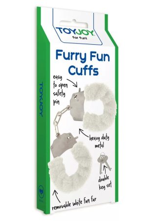 ToyJoy Furry Fun Cuffs - Fehér bilincs