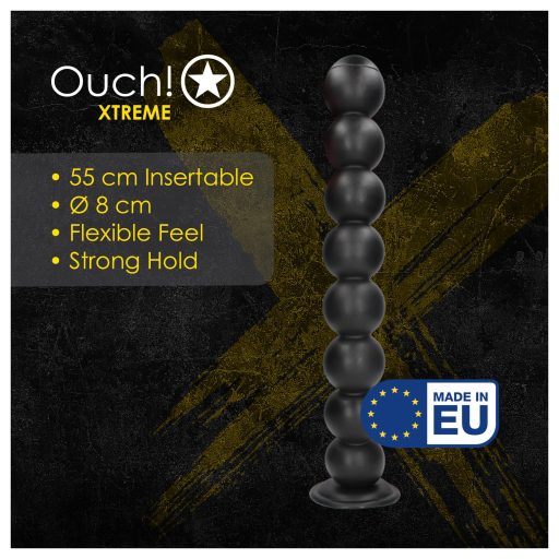 Ouch! Balls of Lust - óriás anál gyöngysor (fekete) - 55 cm