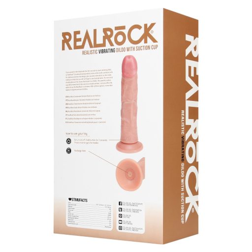 RealRock - tapadókorongos vibrátor (natúr, 20,5 cm)