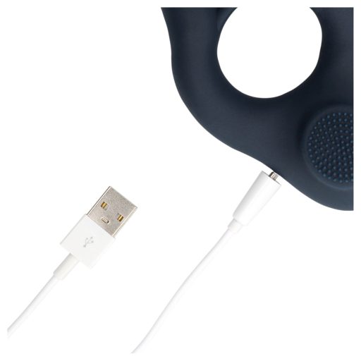 Loveline - vibrációs péniszgyűrű csiklóstimulálóval (szürke)