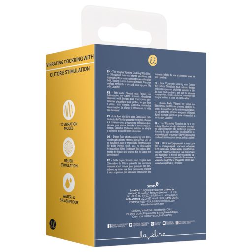 Loveline - vibrációs péniszgyűrű csiklóstimulálóval (szürke)